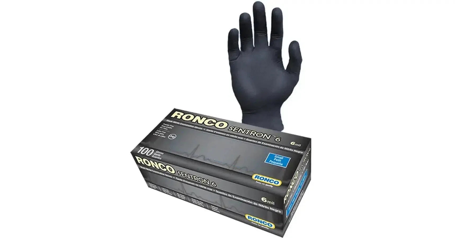 Gloves - Ronco Sentron Nitrile, Black (6ml)