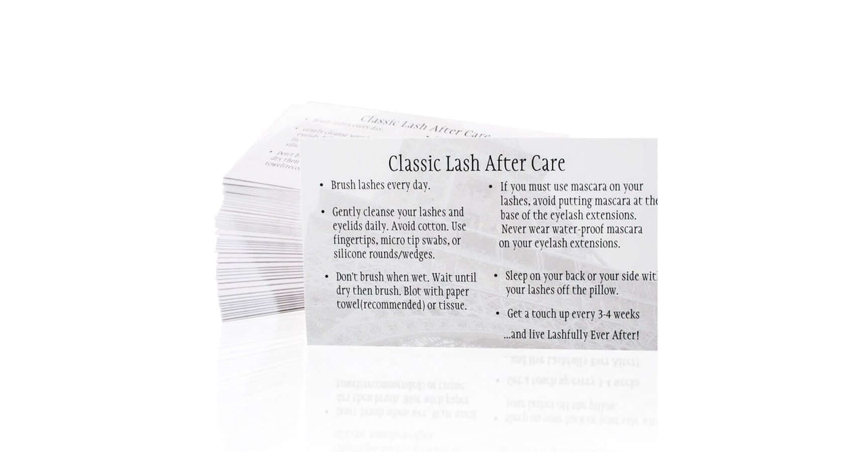 Lash Affair After Care Cards for Classic Lash (250/pk)