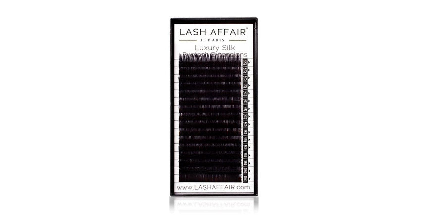 Lash Affair Volume Silk Lashes Mixed Length, B-Curl: Medium 10-13mm x .05 - Black