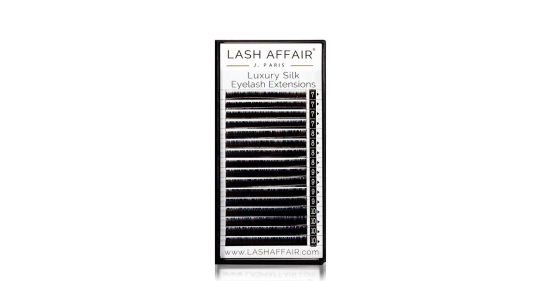 Lash Affair Volume Silk Lashes Mixed Length, L+ Curl: Short 7-10mm x .05 - Black