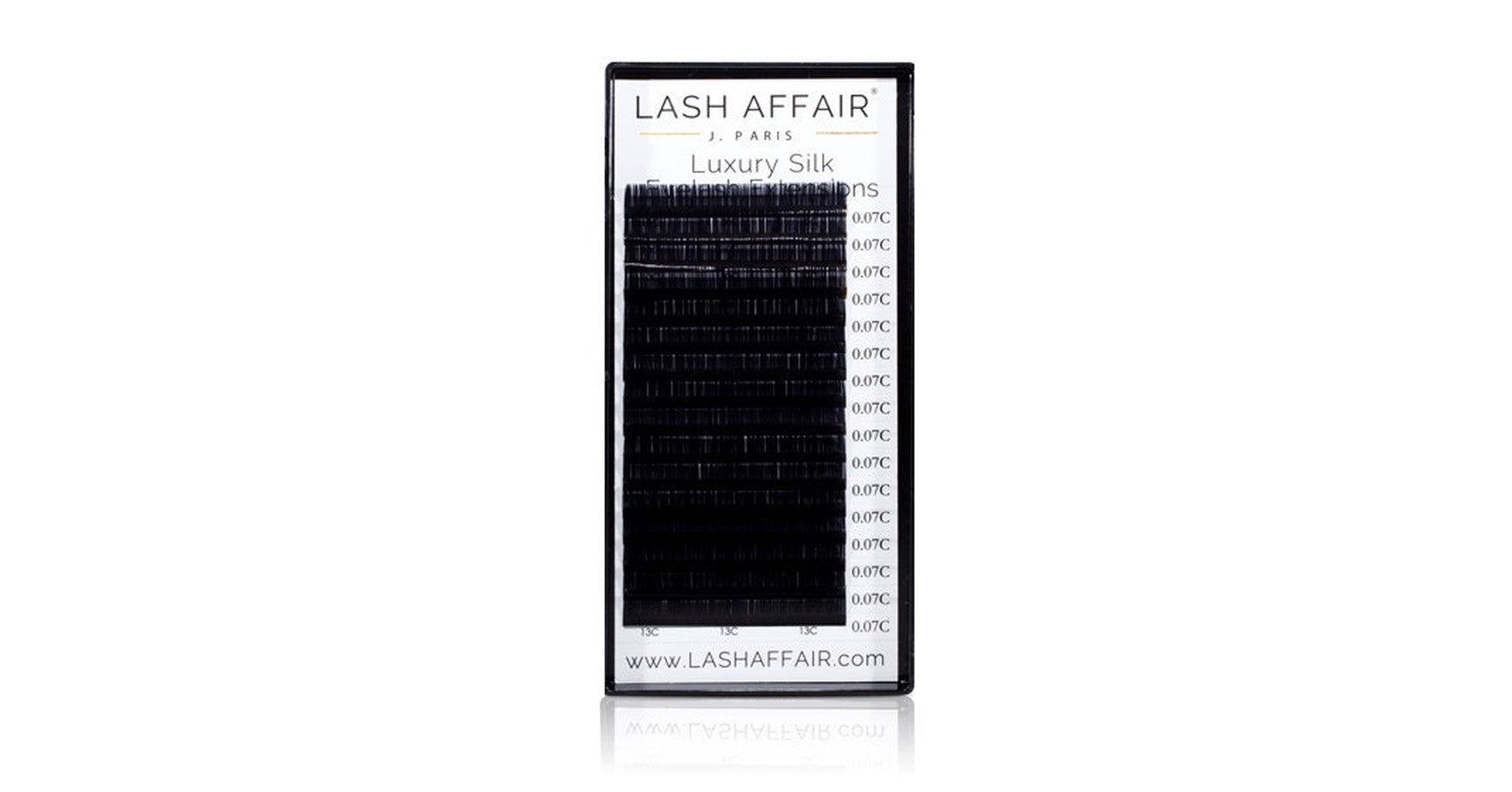 Lash Affair Volume Silk Lashes Single Length, B-Curl: 11mm x .07 - Black