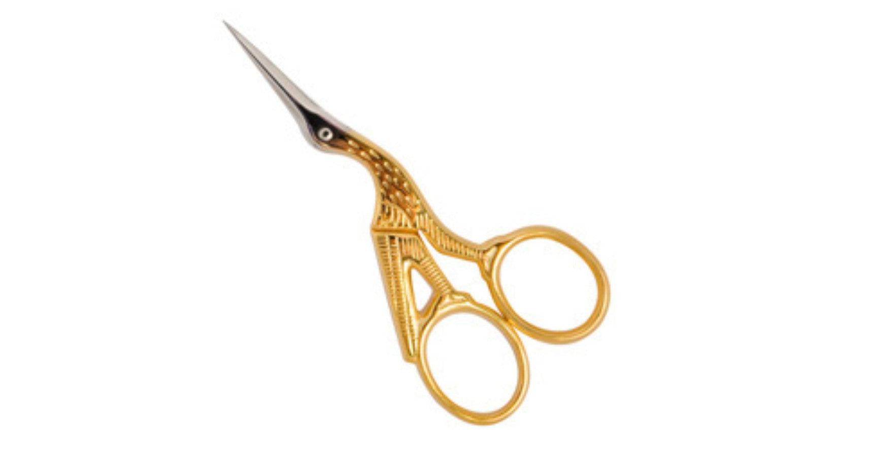 Mertz 3.5" Stainless Steel/Gold Plated Stork Scissors