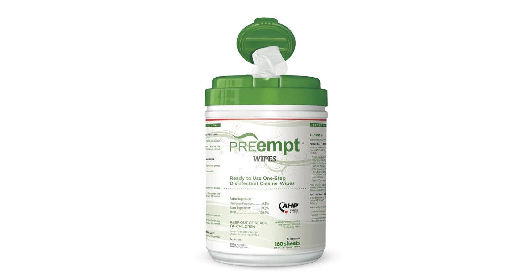 PREempt RTU Wipes Tub (6"x7") (160 sheets)