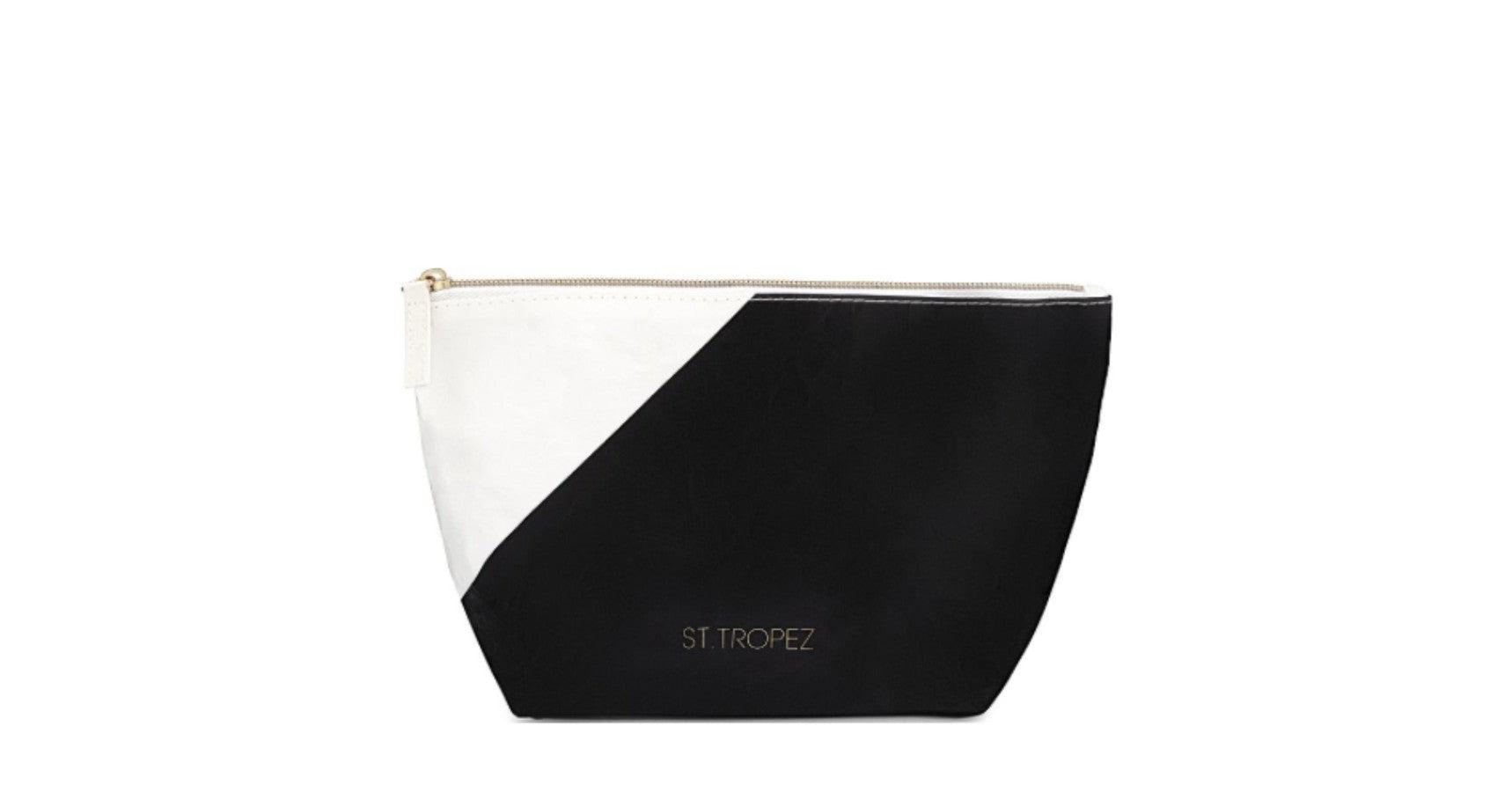 ST.TROPEZ Black & White Cosmetic Pouch