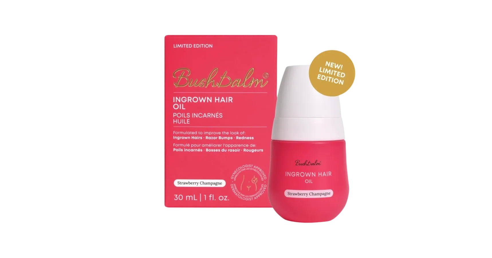 Bushbalm Strawberry Champagne Ingrown Hair Oil (30ml)