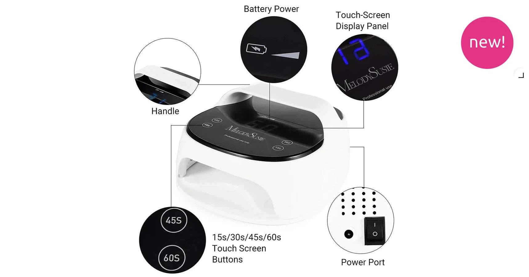 Melodysusie EOS 5 Rechargeable LED/UV Nail Lamp